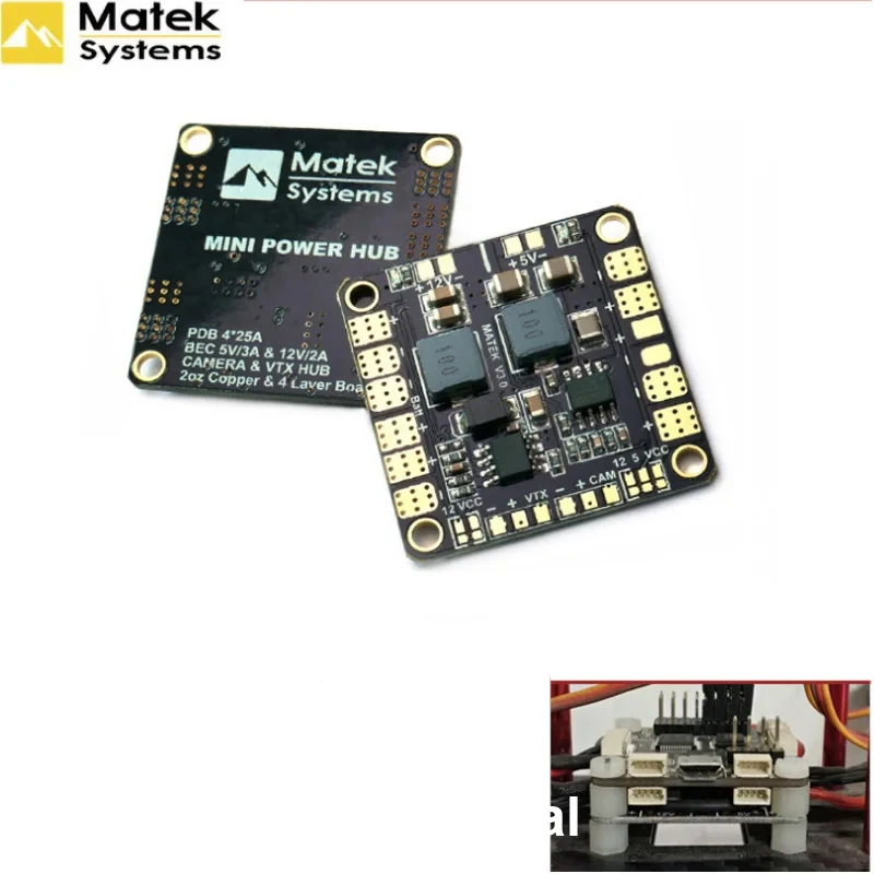 Matek Mini Power Hub Power Distribution Board PDB with BEC 5V & 12V for FPV QAV250 ZMR250