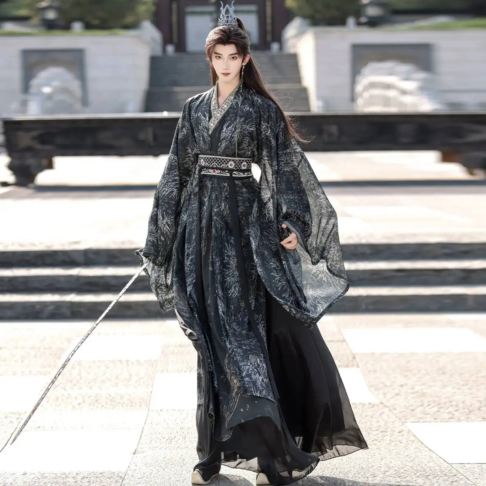 Original 2026 Hanfu Men Women Style Dark Traditional Ethnic Clothing Film And Television Fantasy Style Robe Ancient Costume view 4