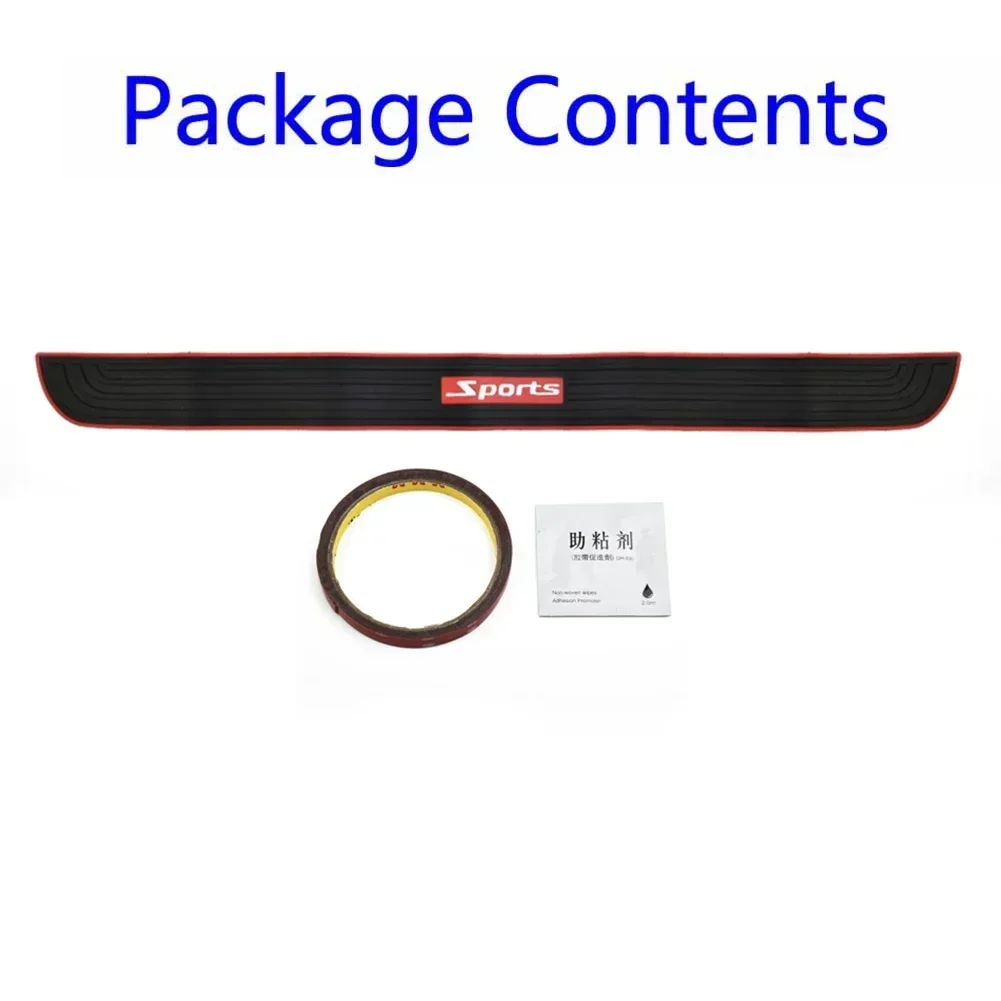 

90cm Door Sill Strip Auto Black & Red Bumper Cover Guard Pad Protector Rubber Sill 1pcs 90cm x 7cm High Quality