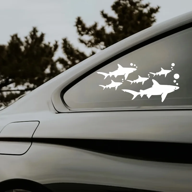

Водонепроницаемая съемная наклейка с изображением группы акул для украшения автомобиля, багажника, окна автомобиля
