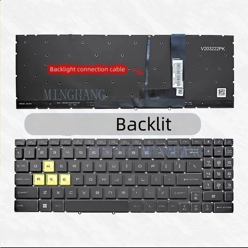 

M New Keyboard for MSI Crosshair 15 / 17 - C12VE C12VF C12VG 15 R6E B12UEZ Backlit