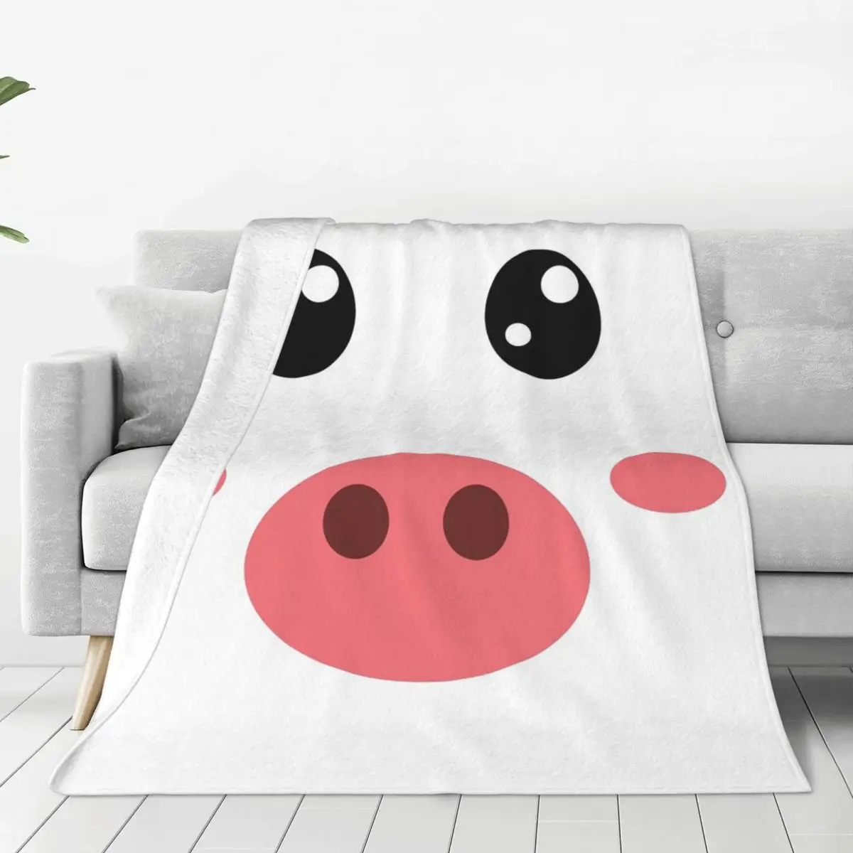 Funny Kawaii Pig Face Blanket Soft Warm Flannel Throw Blanket Cover for Bed Living room Picnic Travel Home Sofa