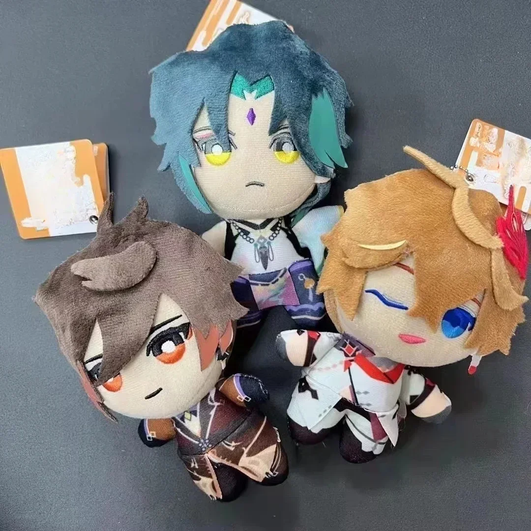 Genshin Impact จี้ตุ๊กตาของเล่นตุ๊กตาพวงกุญแจตุ๊กตา Morax Zhong Li Xiao Hu Tao Ayato เกมรูป Peluche เด็กของขวัญ 10 ซม.