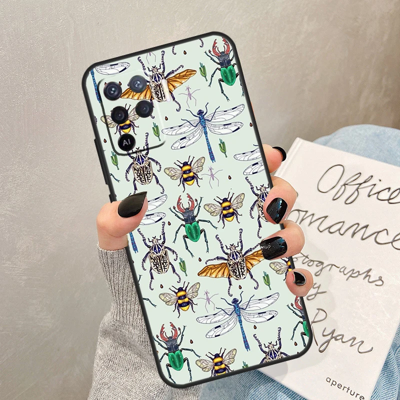 Moths insects botanical butterflies Funda For OPPO A74 A54 A57 A53 S A96 A76 A16 A5 A9 A31 A15 A17 A77 A93 A91 A52 A72 Case