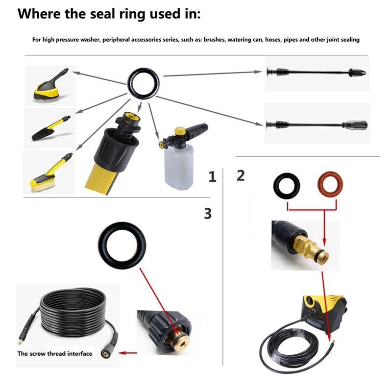 Seal Ring Plastic Seal Ring For Karcher Lance Hose Nozzle Spare 2.640-729.0 For K2 K3 K4 K5 K6 K7