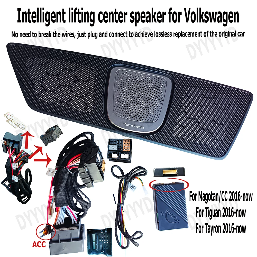 VW 폭스 바겐 MagotanCC Tiguan Tayron 트위터 자동차 오디오 LED 주변 조명 키트 용 자동 센터 대시 보드 리프팅 스피커