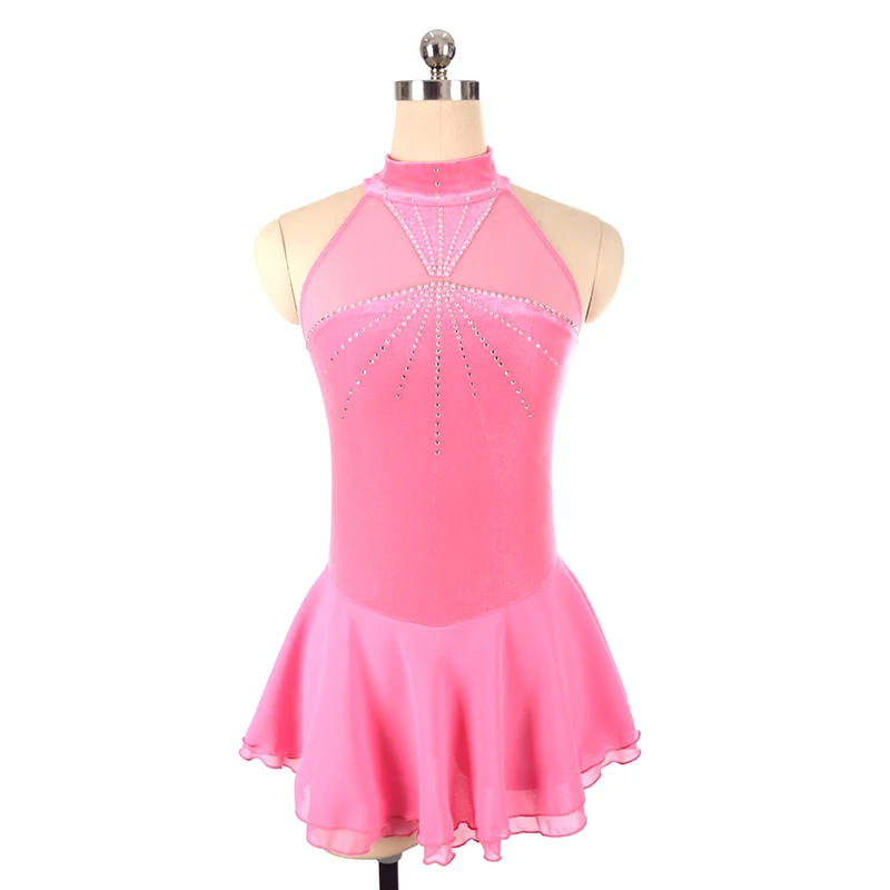 

Nasinaya Women's Children's Figure Skating Competition Training Dress Rhythmic Gymnastics Sleeveless Black Velvet
