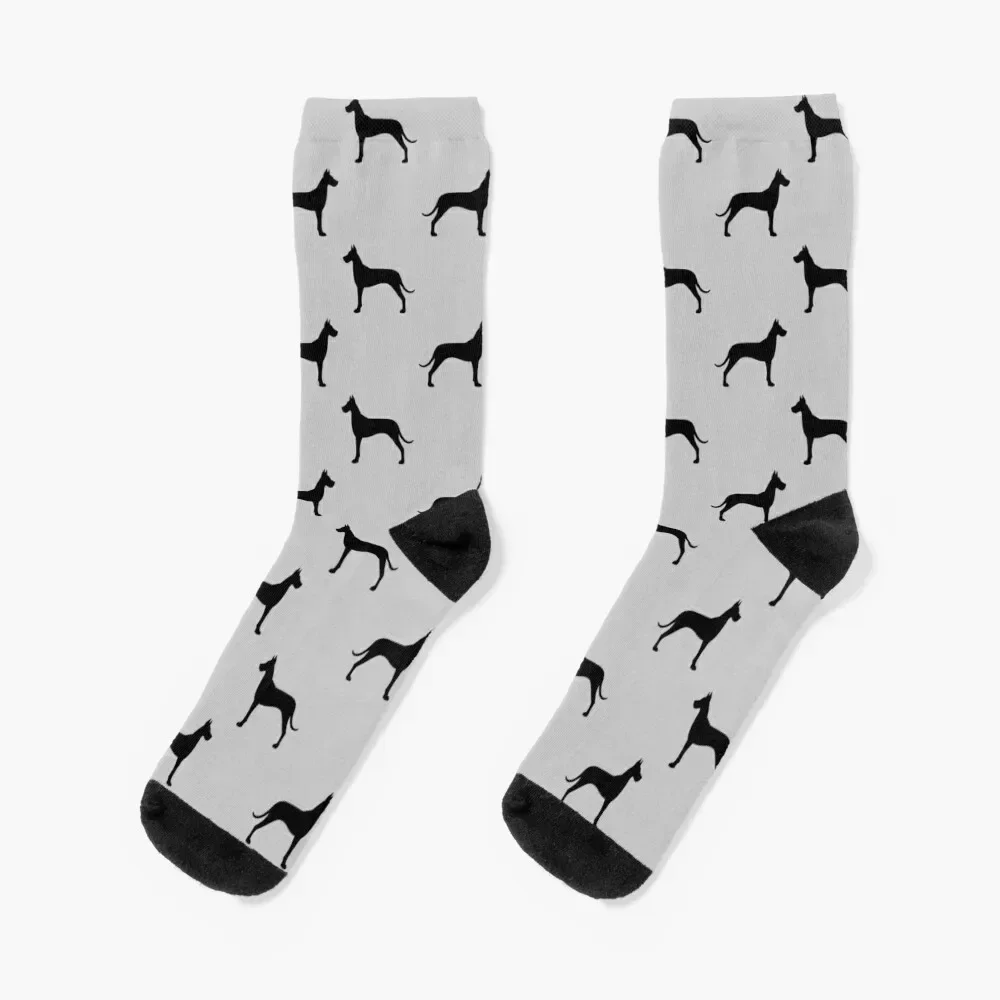 Great Dane Silhouette(s) Socks christmas gifts christmass gift gifts Ladies Socks Men's