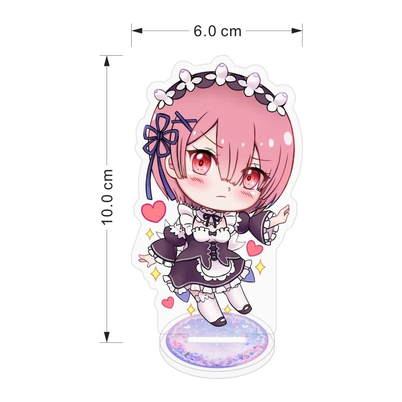 Re:Zero Starting Life in Another World 10cm Anime Acrylic Stand Figure Rem Ram Emilia Subaru Beatrice Felix Cute Chibi Keychain