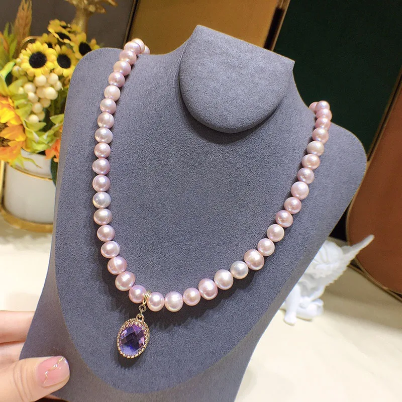 

Vintage Natural Freshwater Pearl Necklace for Women 7-8mm Versatile Niche Ins Style Minimalist Collarbone Chain Jewelry Wholesal
