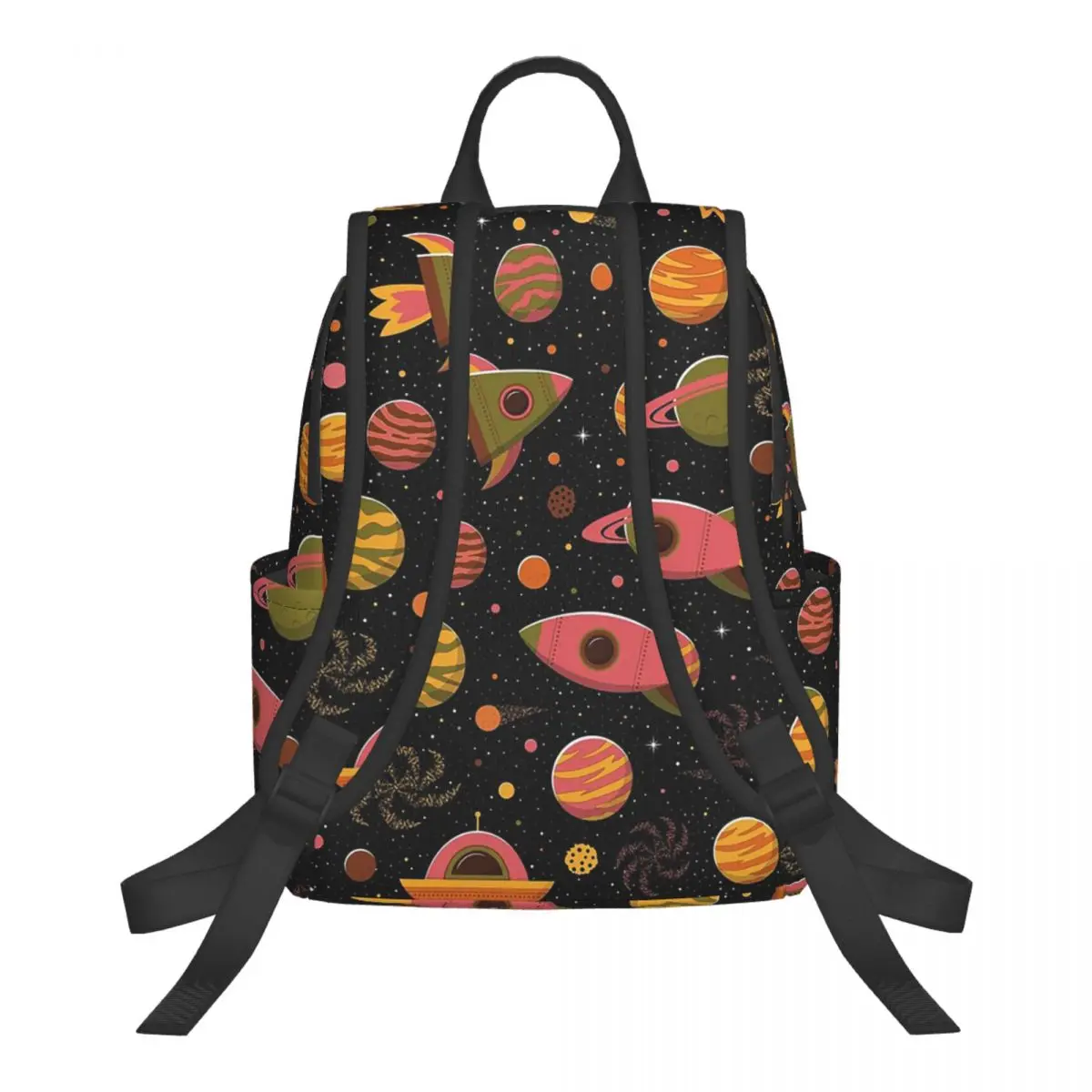 Space Adventure Planets And Rockets Student Backpack School Bag Hiking Travel Daypack for Boys Girls Bookbag Shoulder Bags