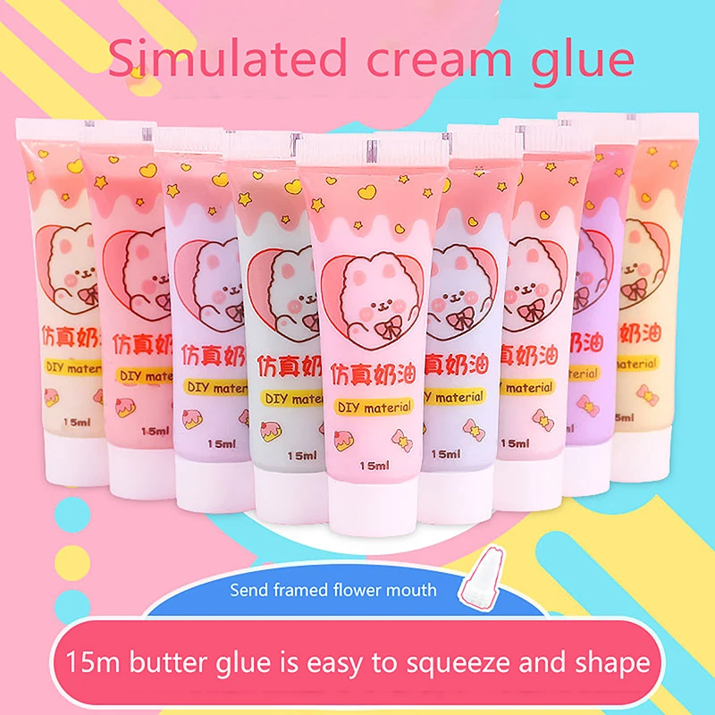 15ml Simulation Cream Glue DIY Mobile Phone Shell Material Homemade Hairpin Goo Card Stationery Box Resin Accessories Supplies