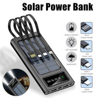 50000mAh Solar Power Bank Large Capacity Fast Charging External Battery With Dual USB 4-Cables For iPhone Samsung Xiaomi Huawei