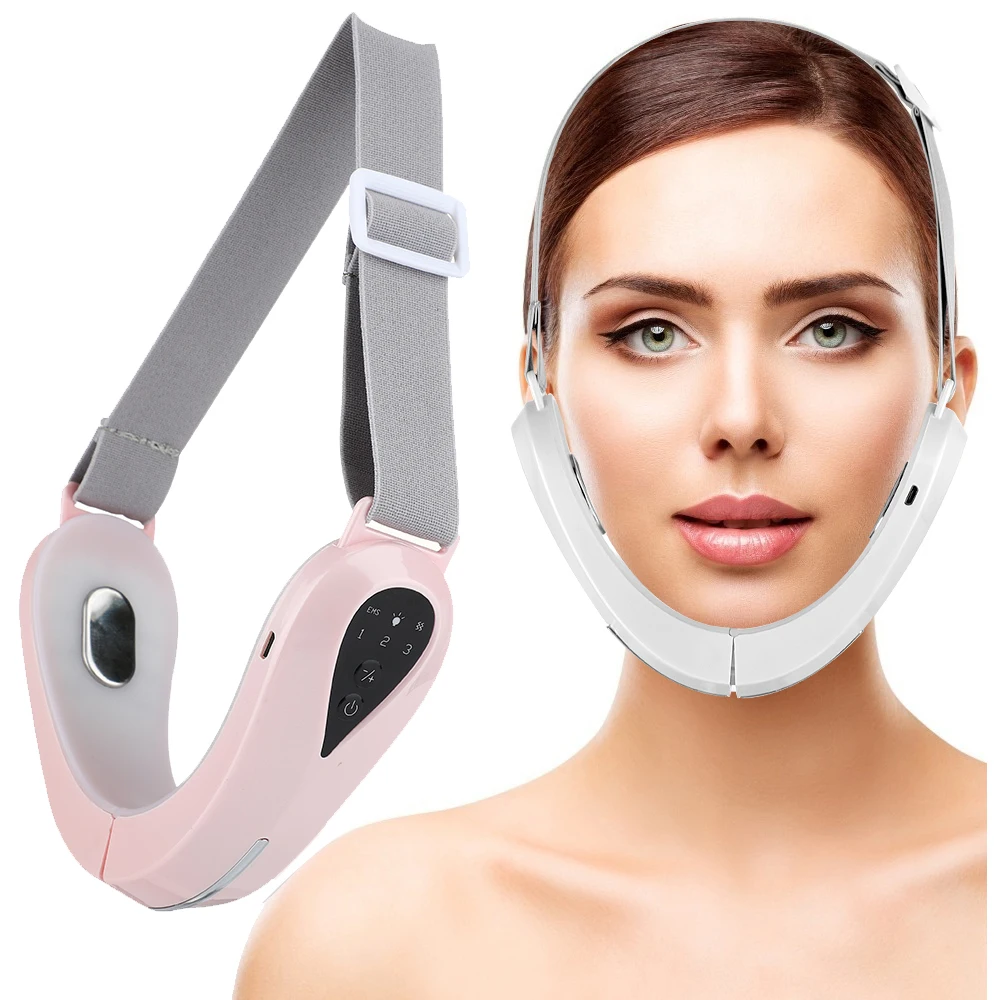V-Face Dispositivo elettrico per la rimozione del doppio mento EMS Massaggiatore per il sollevamento del viso LED Photon Face Dimagrante Macchina per la bellezza Cintura sottile per il viso