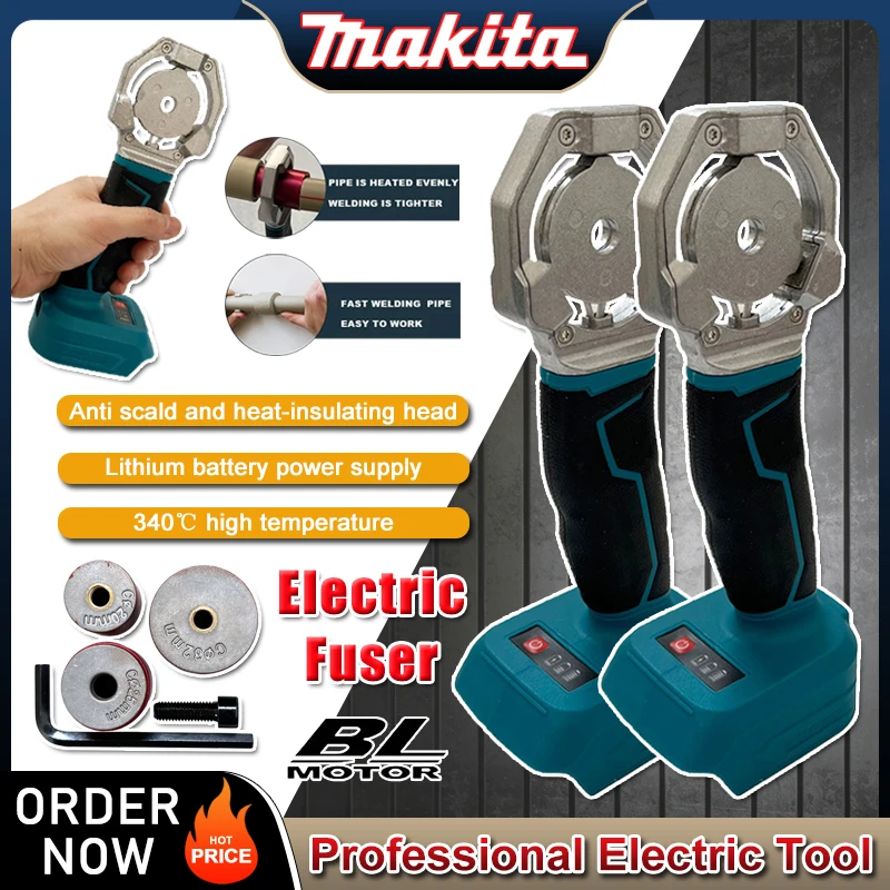 

Электрический сварочный аппарат Makita, беспроводной термофиксатор, PPR, полиэтиленовый паяльник, пластиковая трубка, полипропилен, нагрев, термоплав для батареи 18 В