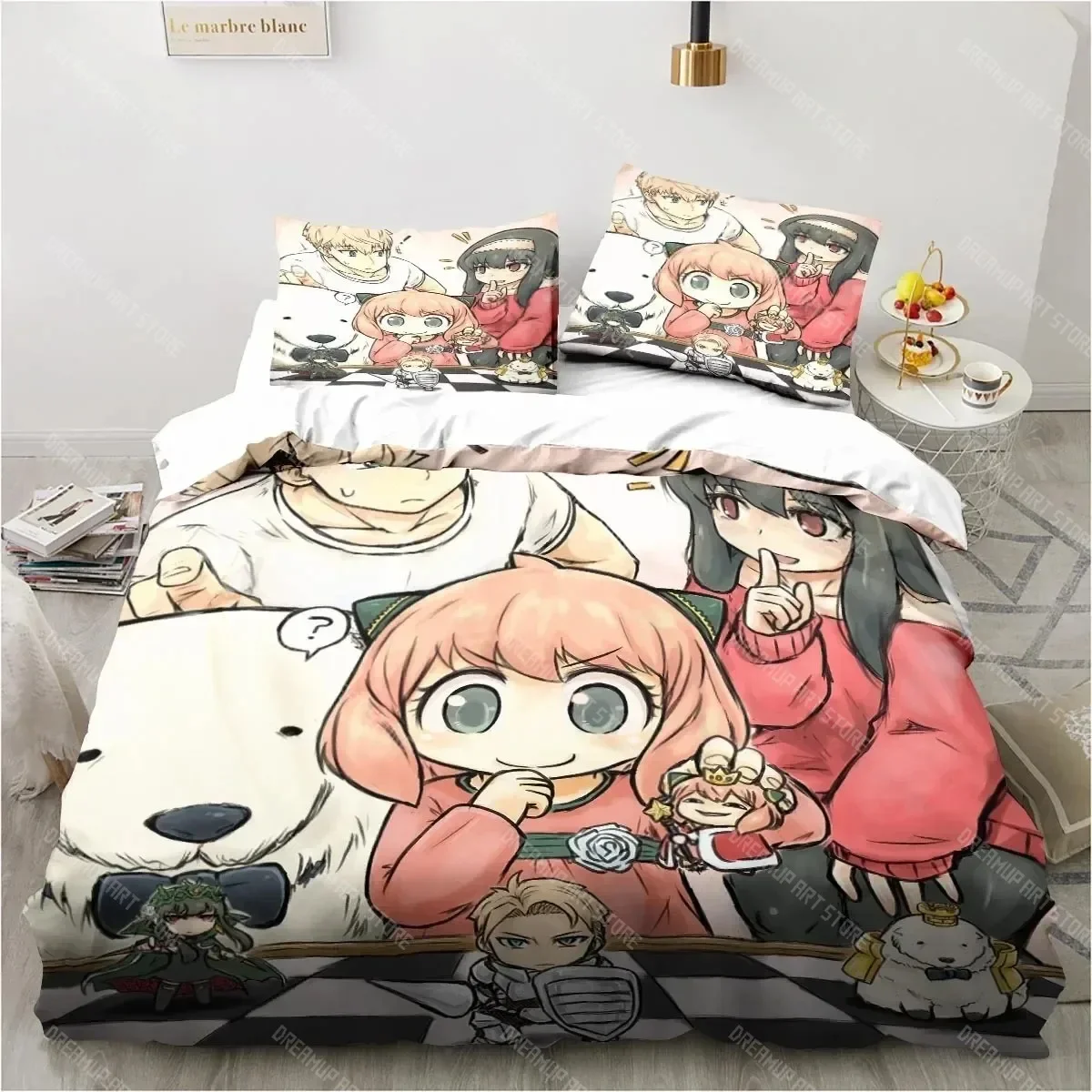 

3D Printing SPY FAMILY Anya Anime Bedding Set Duvet Cover Bed Set Quilt Cover Pillowcase Comforter king Queen Size Boys Adult