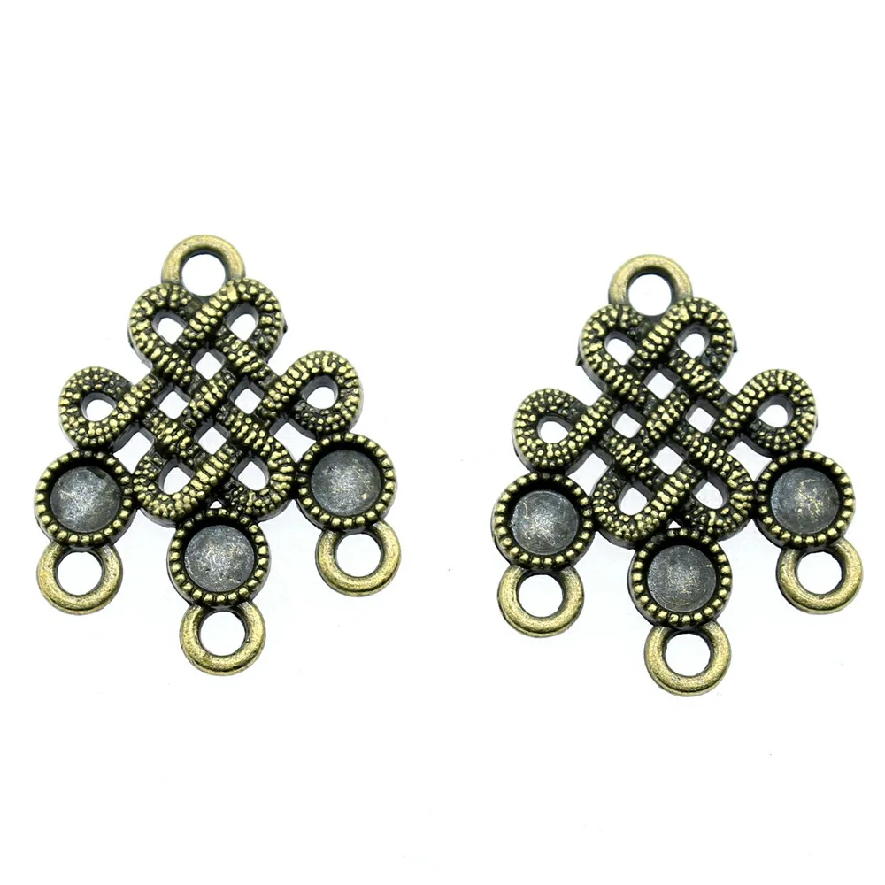 4pcs 26x21mm Vintage Earring Connector Jewelry Making Antique Bronze Plated Earring Connector Charm Earring Connector