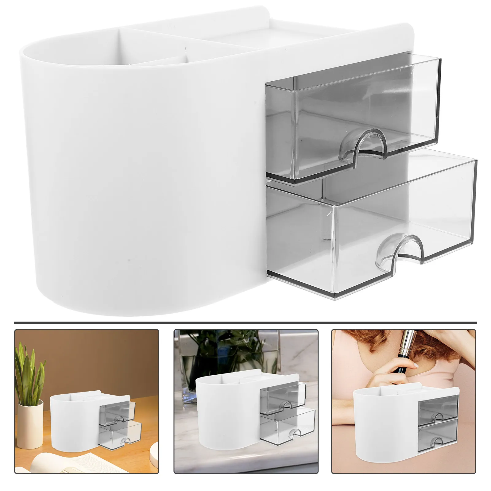 Multi-Compartment Desktop Stationery Organizer for Pens Pencils Markers Erasers Name Cards Memo Pads Scissors Small Ornaments