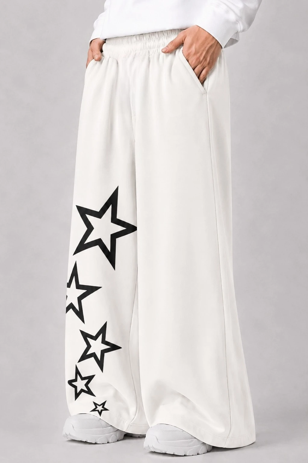 Beige Wide-leg Hip-hop Trousers Featuring Brown Gothic-style Graffiti and Maze Prints; Loose Y2K-style Streetwear-inspired Pants