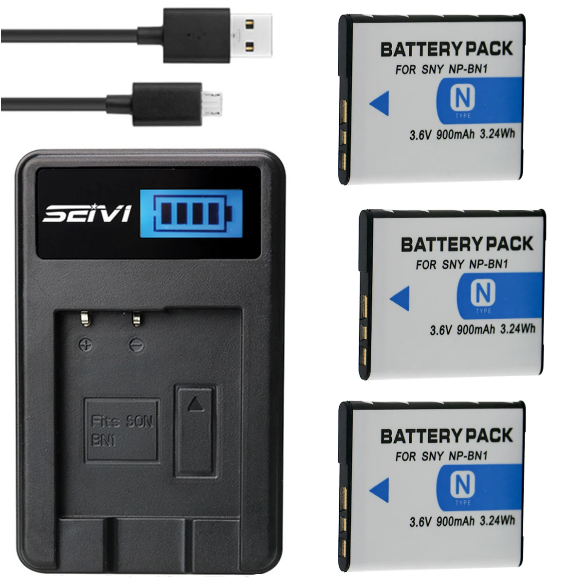 

Battery Pack + Charger for Sony NP-BN1, NPBN1, NP-BN, NPBN LITHIUM-ION N Type