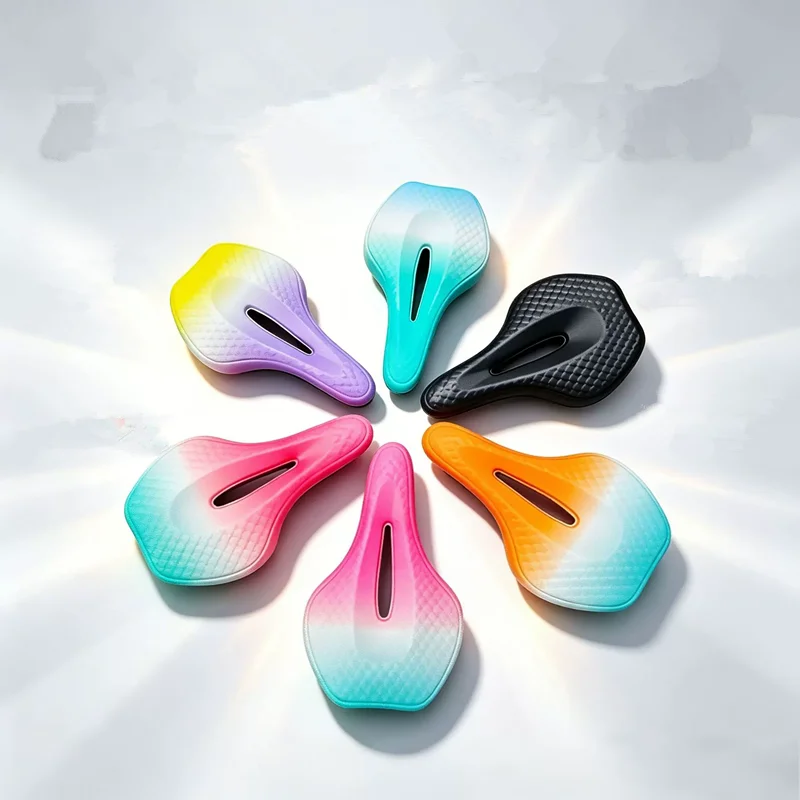 Mountain Road Bike Saddle Hollow Breathable Anti-slip Cushion Gradient Cycling Seat Shock Absorbing Bicycle Accessories