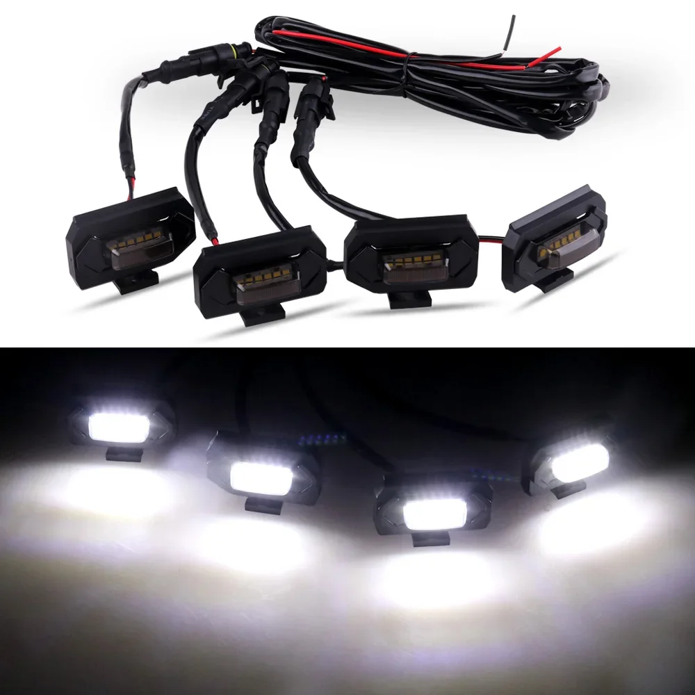 Car Accessories,4pcs Set Front Grille Amber/White still Lighting Kit Compatible with 2020-2022 TOYOTA Tacoma ，Includes (4) 4-SMD