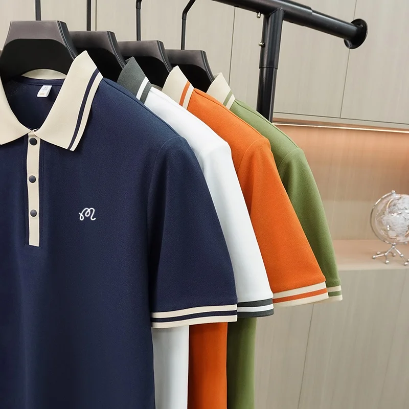 Neues Hochwertiges Herren Marken-Poloshirt Sommer Exquisiter Druck Kurzarm T-Shirt Business Mode Vielseitige Herrenbekleidung – Detail 1
