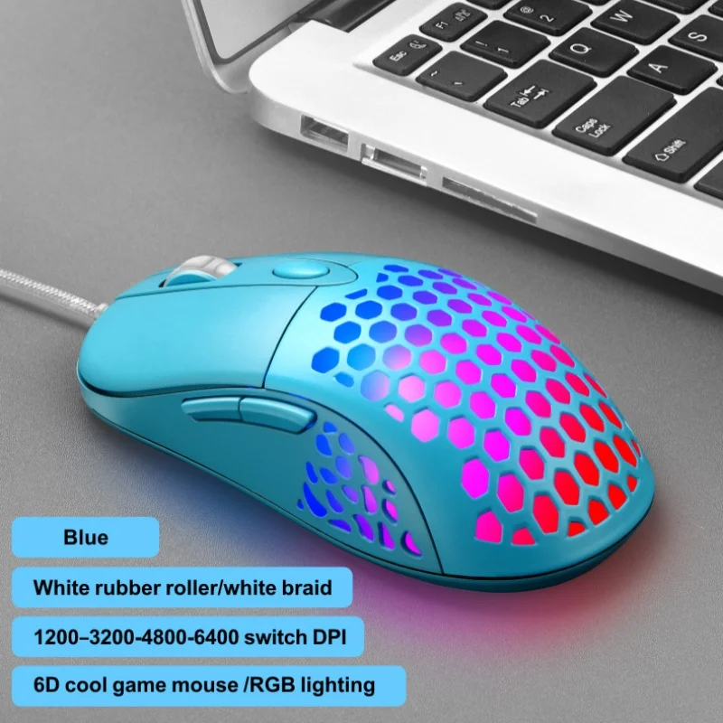 Shipadoo X8 Wired Gaming Mouse Rgb Backlight Macro Definition Dpi Four Speed Adjustable E-Sports Office Computer Peripherals