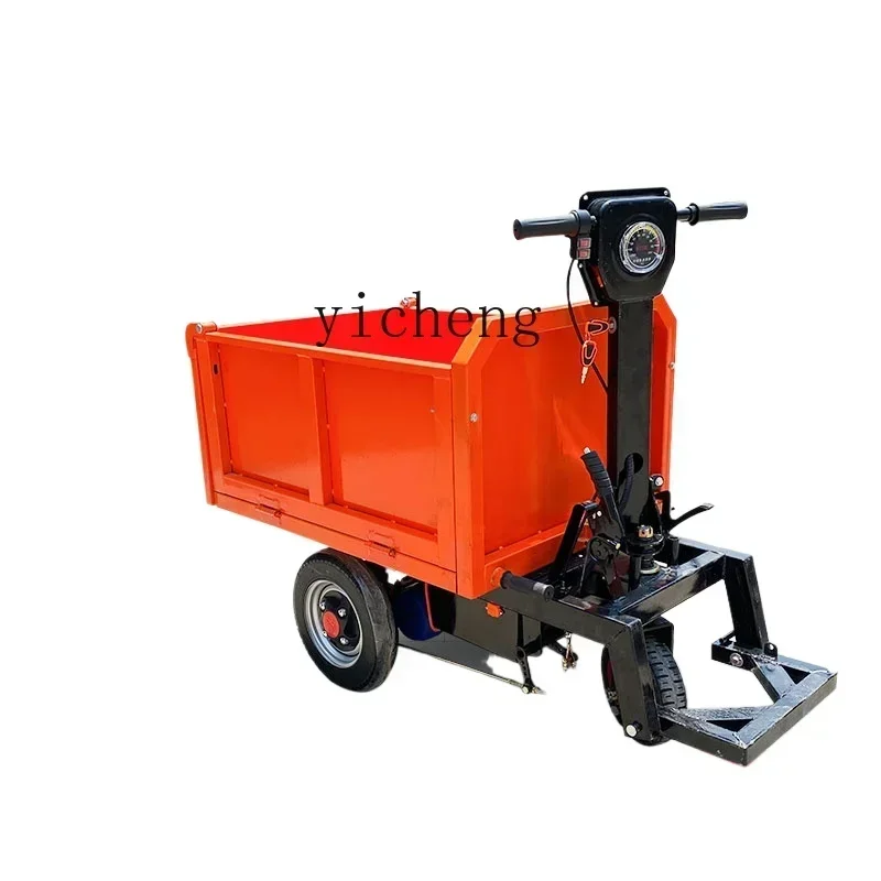 New style Electric Trolley Gray Bucket Truck Three-Wheel Dumptruck Construction Site Truck