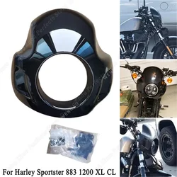 Fit For Harley Sportster 883 1200 XL CL Gloss Black Motorcycle Front Headlight Fairing Tuning Cover Kits Upgrades Accessories