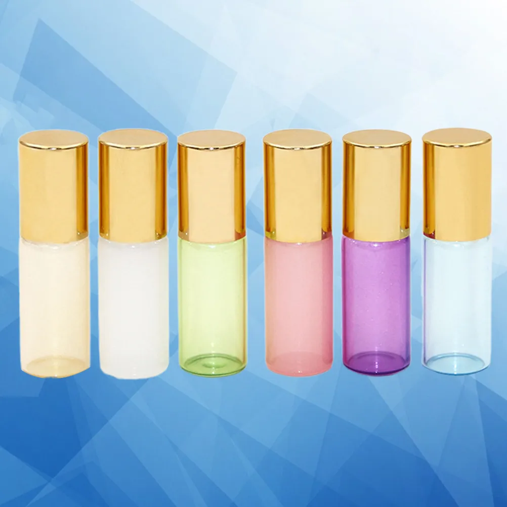 12Pcs Roll-on Bottle Glass Essential Oil Bottles 5Ml Portable Refillable Subpackaging Bottles for Travel Perfume Aromatherapy