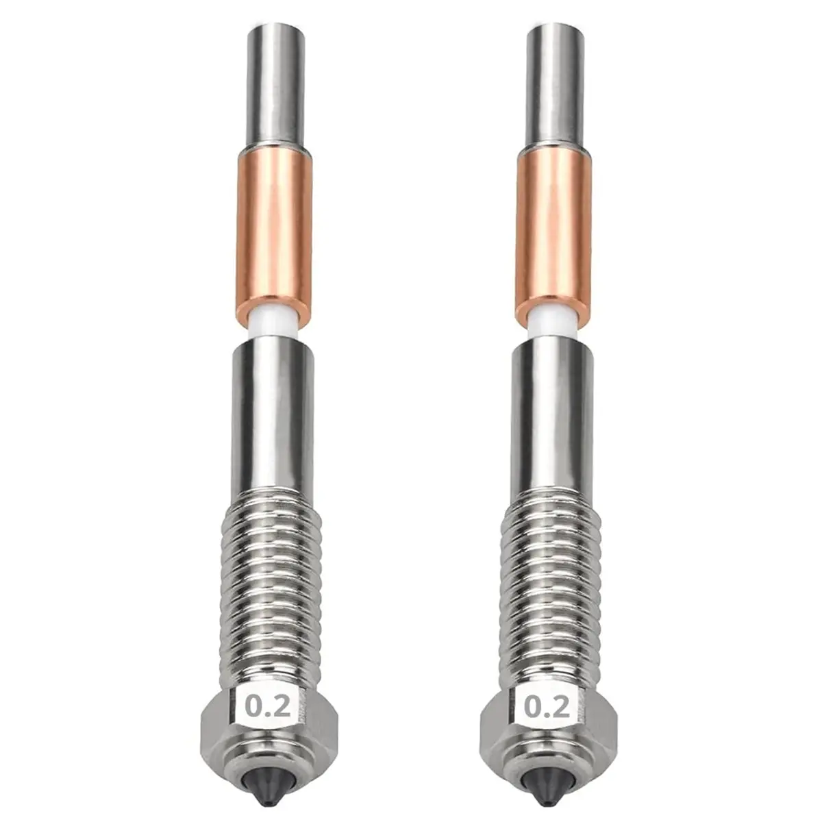 For QIDI Plus4 Bimetal Nozzle Quick Removal Ceramic Insulation Integration 0.2mm Nozzles HighTemperature Resistance