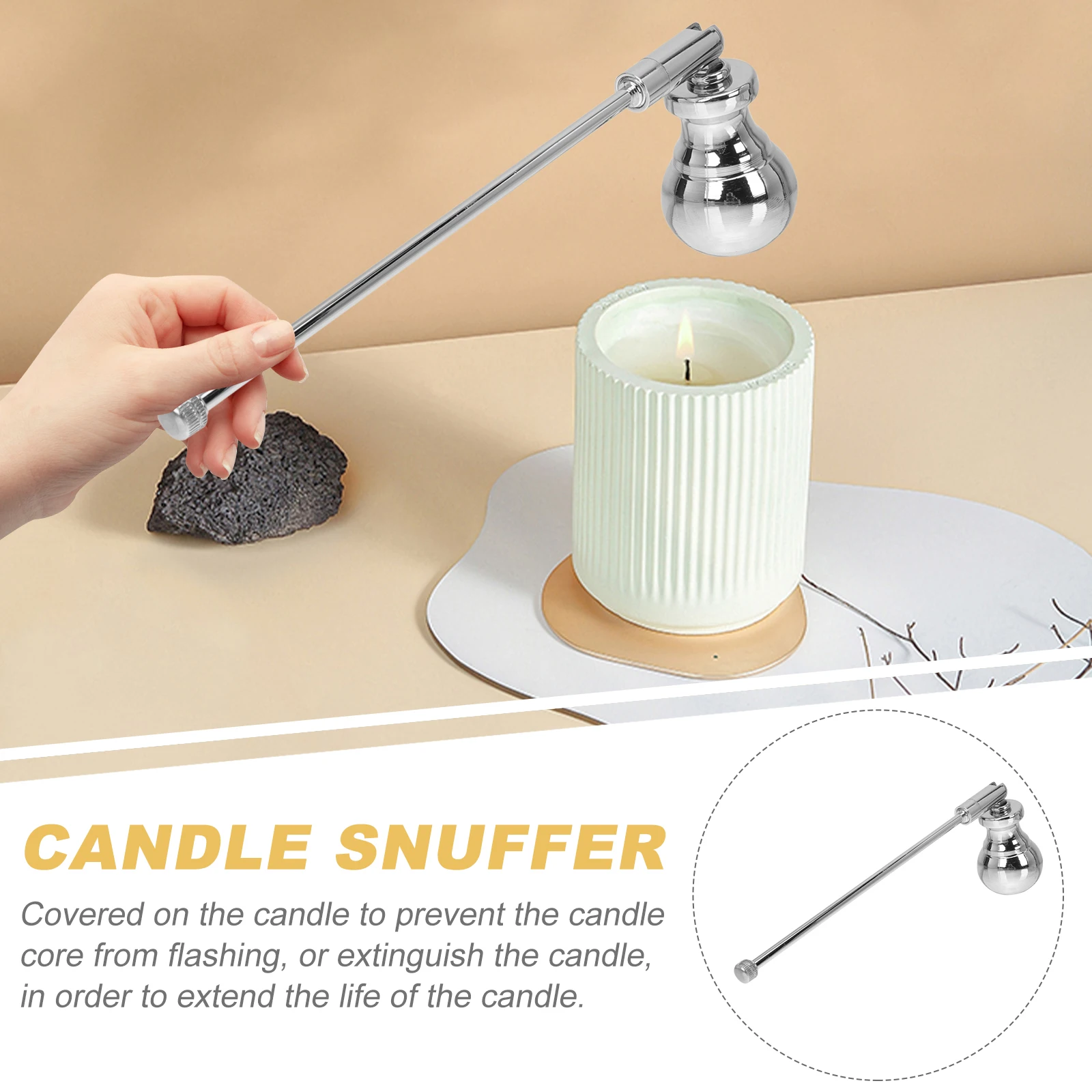 

1pc Snuffer Long Handle Metal Wick Extinguisher For Jar Aromatherapy Tea Light Candles Flame Safety Accessory