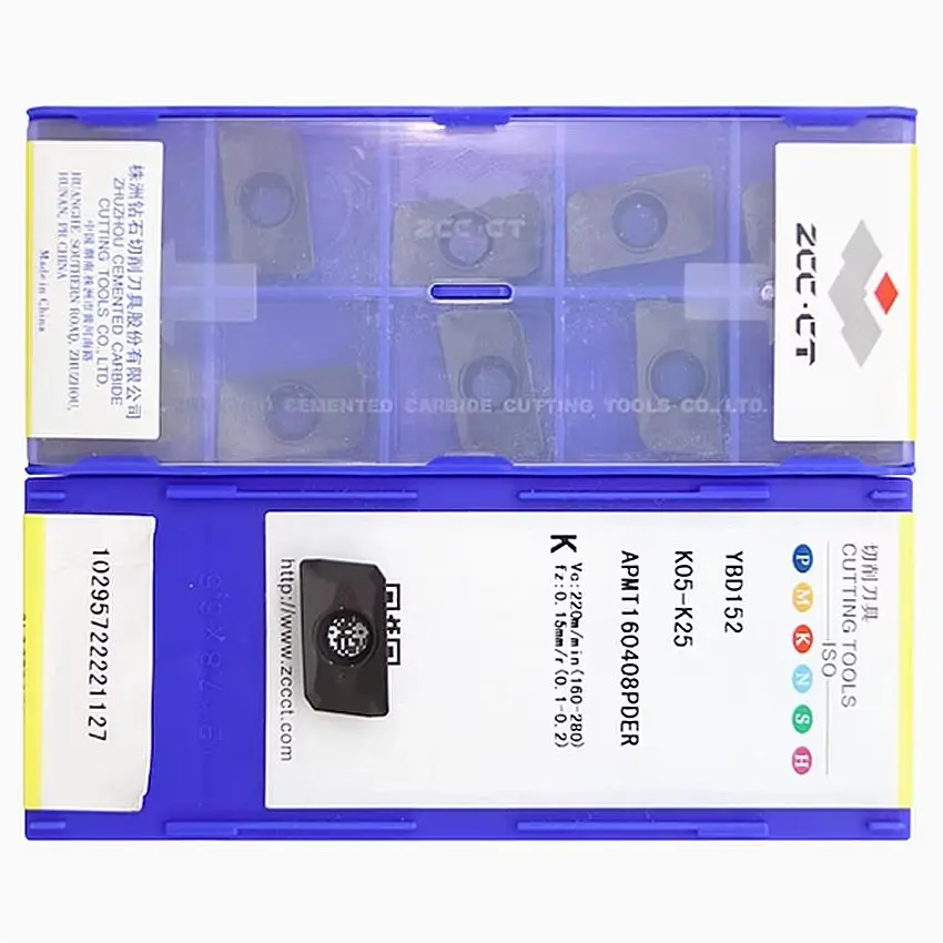 

APMT160408PDER YBD152 ZCC.CT APMT160408PDER CNC blade carbide inserts milling tools inserts For Cast iron K05-K25 10pcs/box