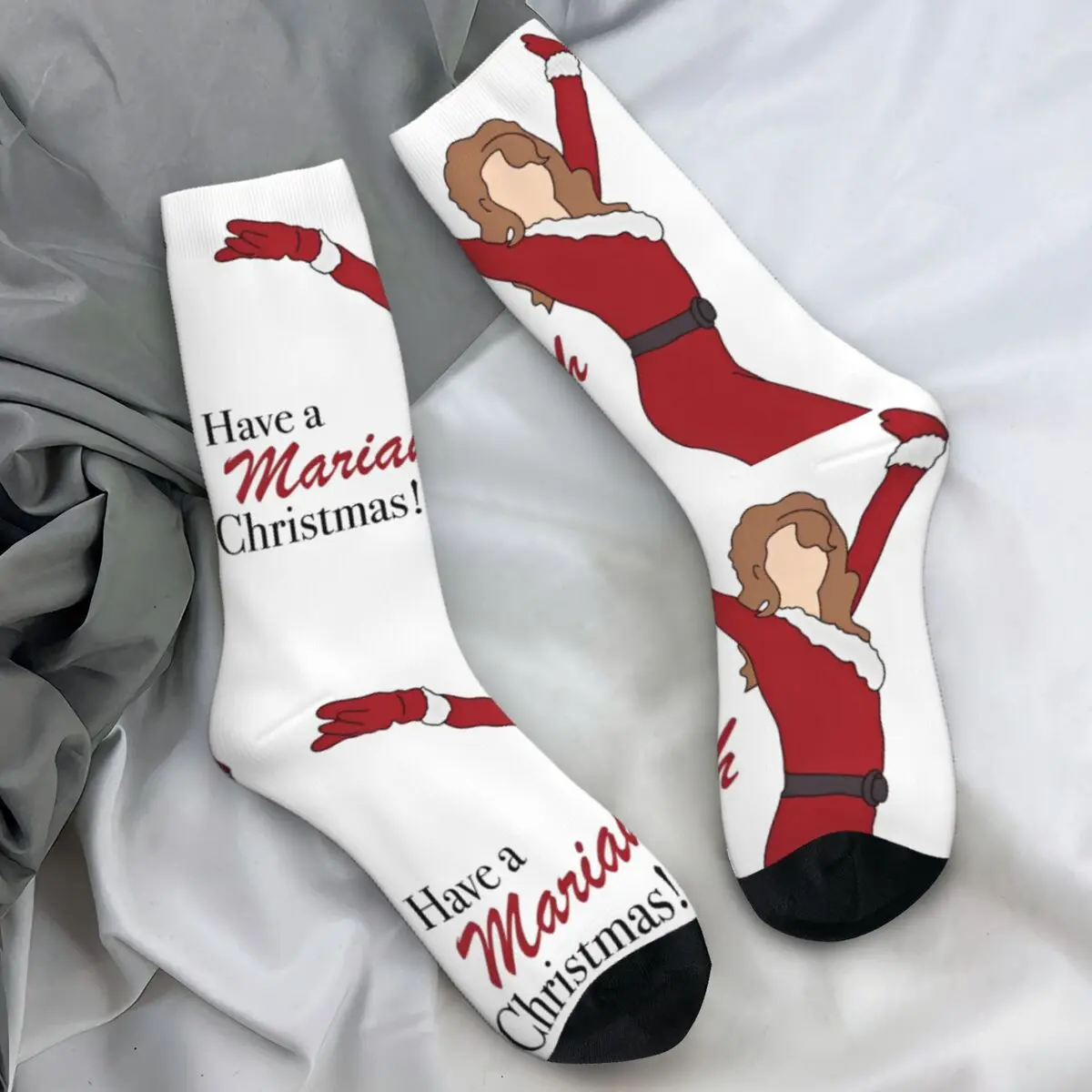 Mariah Singer Stockings Men Carey Have A Mariah Christmas Socks Breathable Socks Autumn Outdoor Sports Anti Bacterial Socks Gift