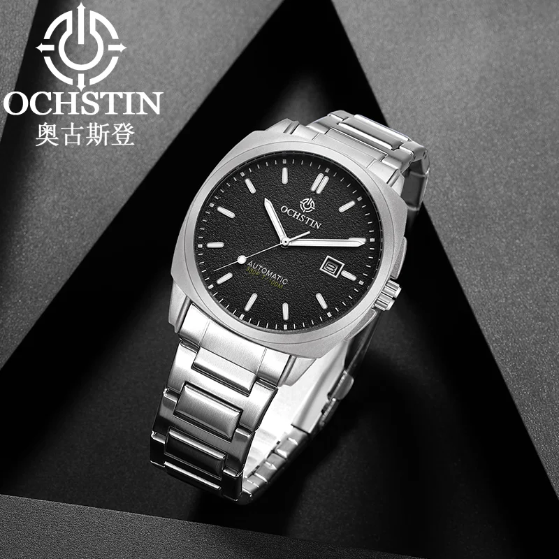 

OCHSTIN мужские наручные часы с браслетом из нержавеющей стали, мужские часы с автоматическим механическим механизмом, водонепроницаемые часы серии Architect