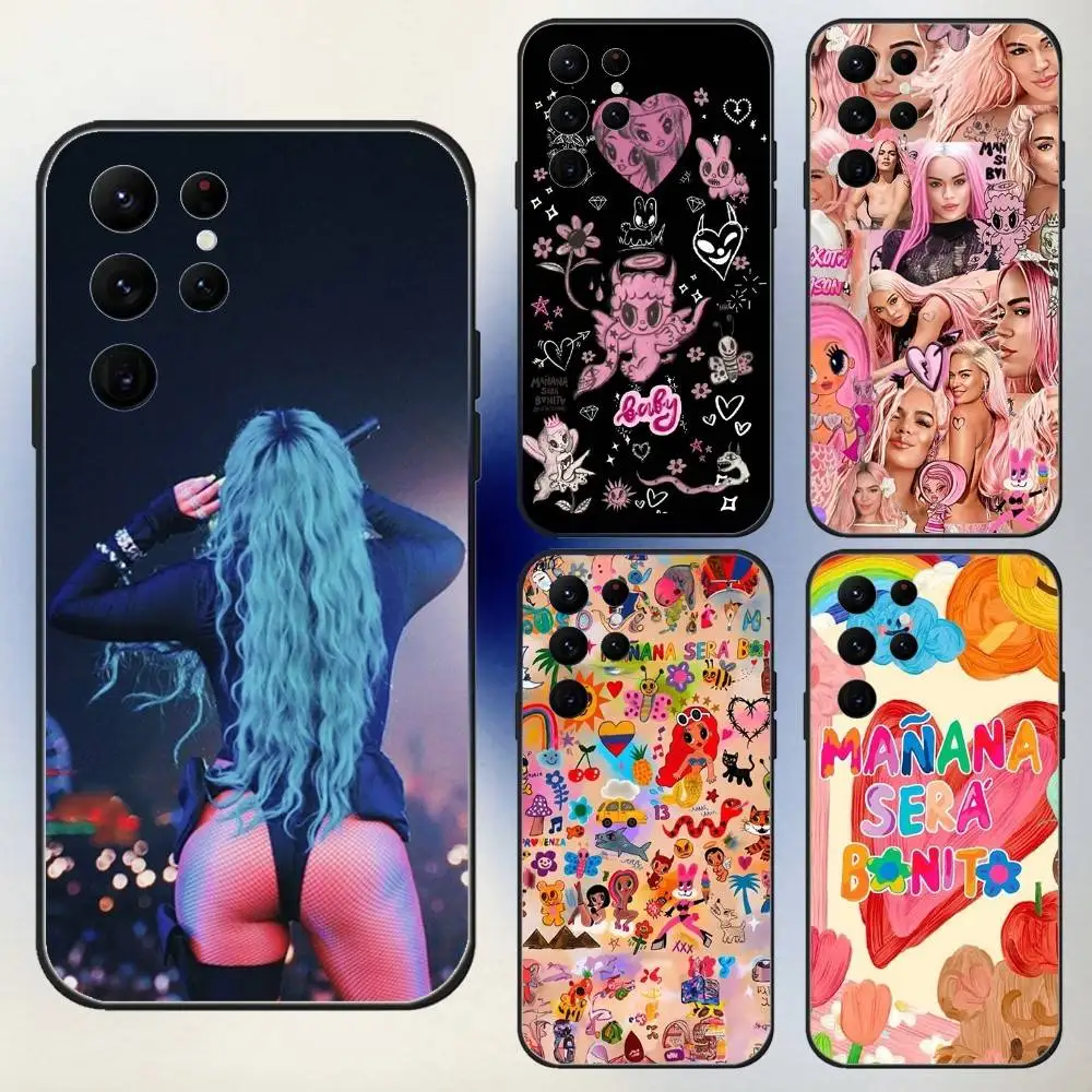

Karol G Rapper S91 Phone Case For Samsung S25,24,23,30,21,10,9,Ultra,Plus,Lite,FE,5G Black Soft Case