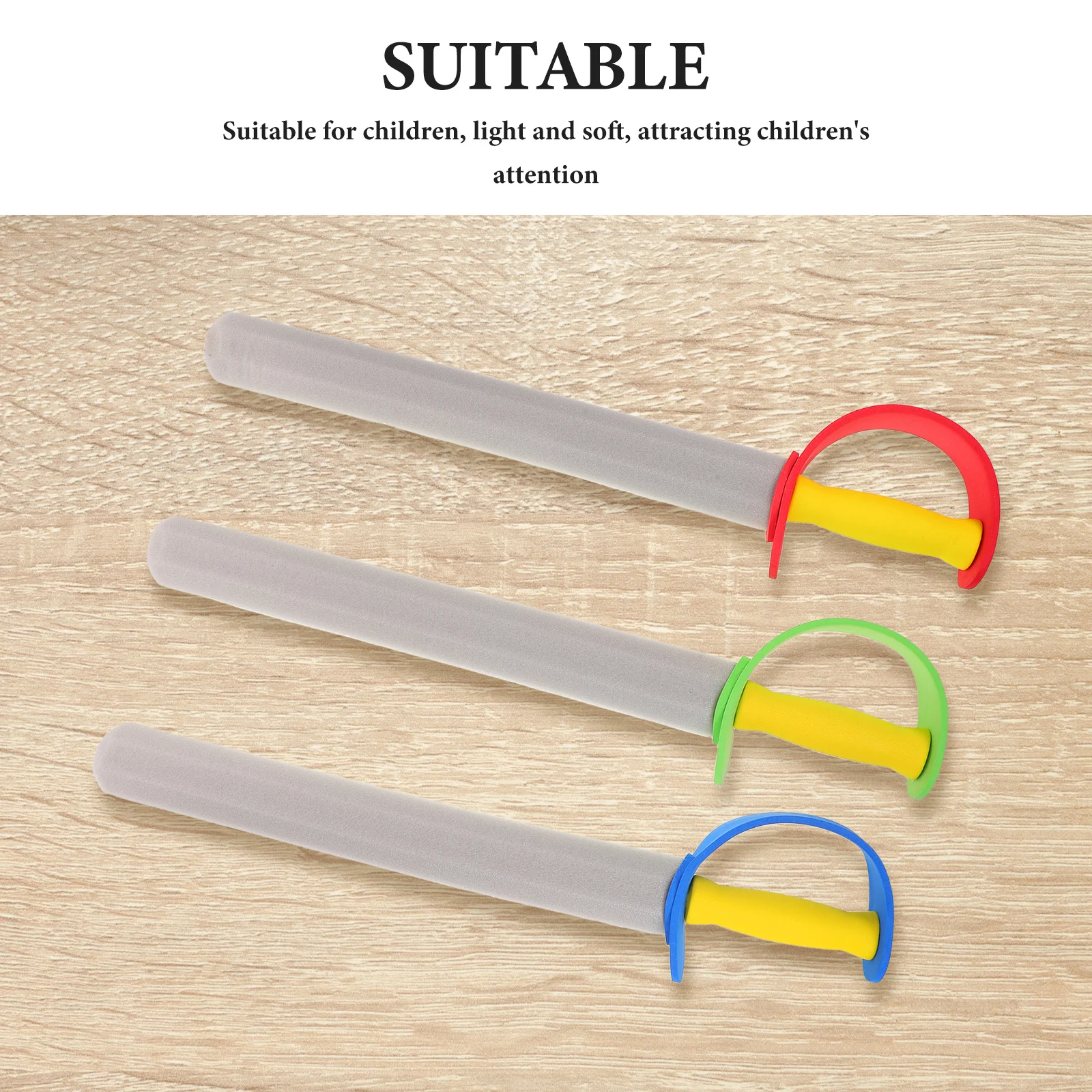 3 قطعة سيوف إسفنجية للأطفال زي القرون الوسطى سياج التدريب دعامة السيف أداء الحفلات لعب القتال