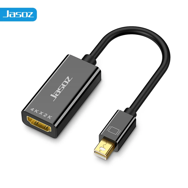 Jasoz Mini DisplayPort naar HDMI-adapter, 4K, 30 Hz, Mini DP-stekker naar HDMI-bus, voor MacBook, Surface, tv, monitor en projector.