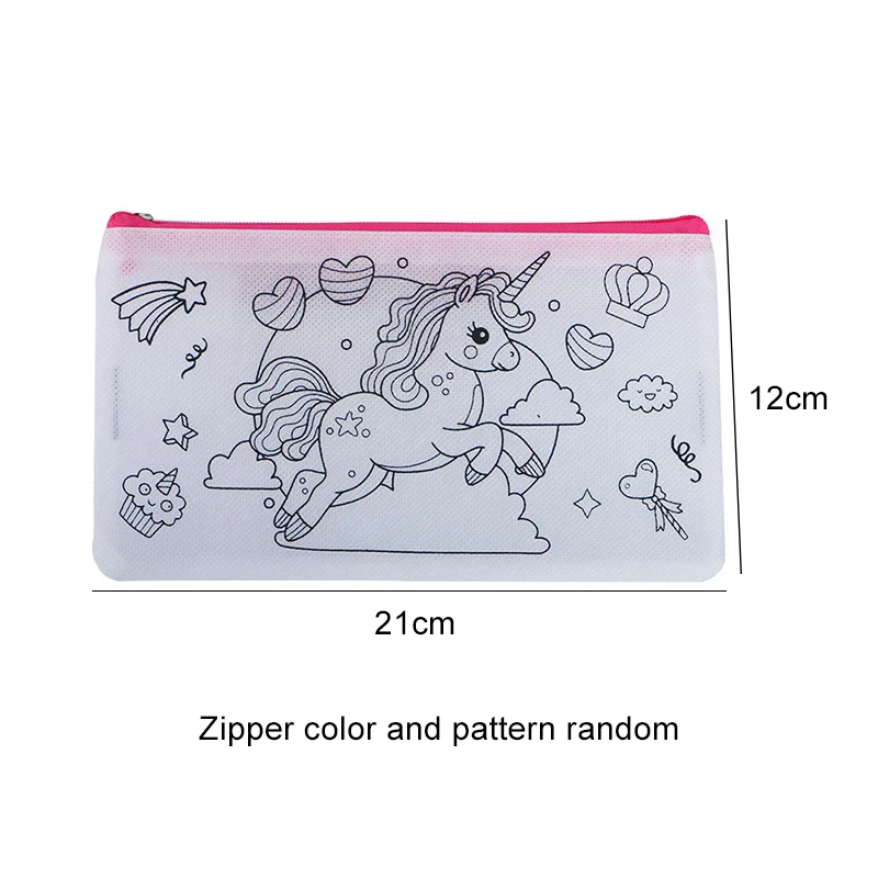 حقيبة القلم لوازم تخزين القرطاسية مناسبة للأطفال الكتابة على الجدران الكرتون نمط حقيبة التخزين أكياس بسحاب ملونة المحمولة TMZ