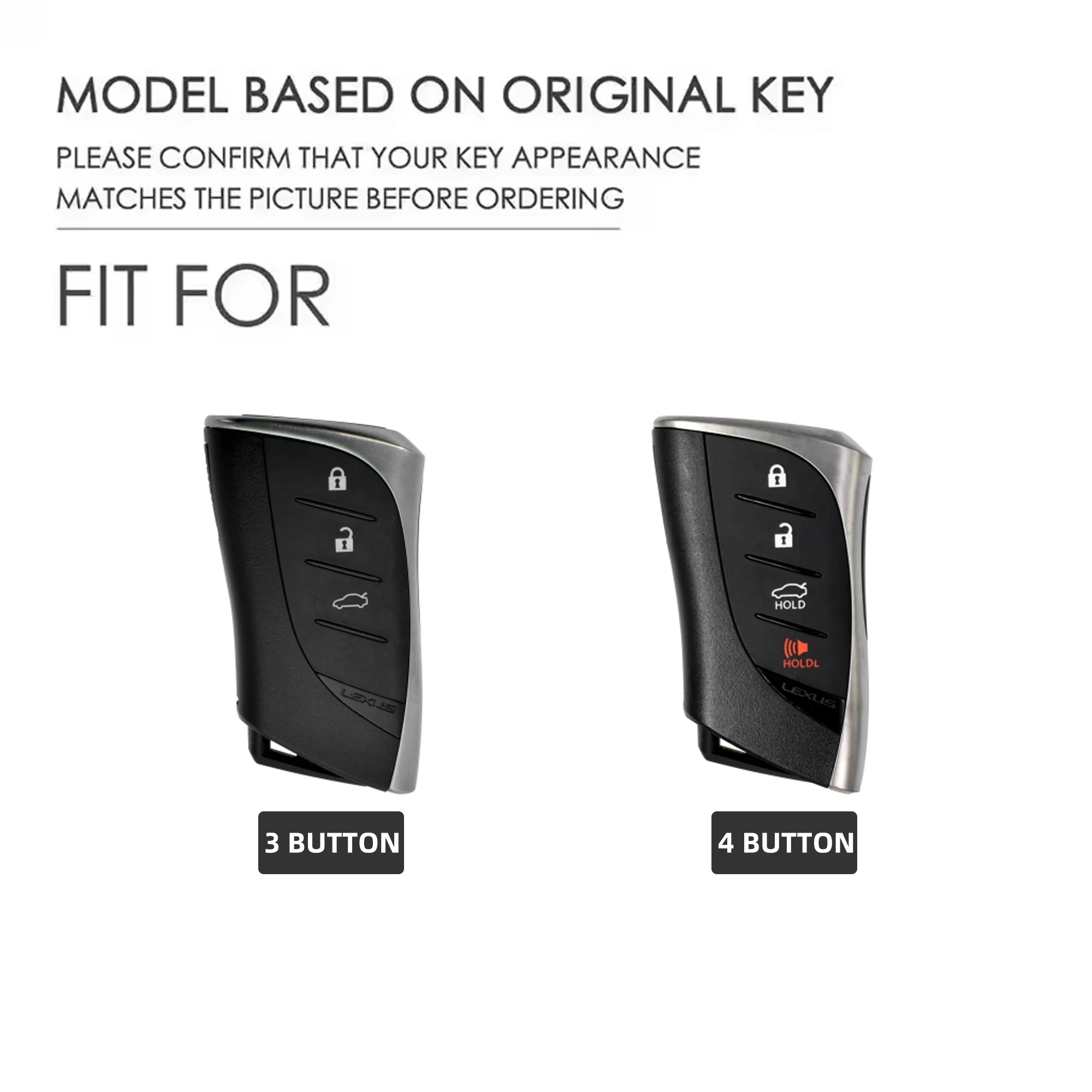 TPU Autoschlüsselhülle für Lexus 2024 2023 ES250 ES300h ES350 GX550 LC500 LC500h LS500 LS500h LX600 NX250 NX350 für 3-4 Tasten – Detail 1
