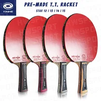 YINHE-raqueta de tenis de mesa profesional, pala de Ping Pong prefabricada de 12, 13, 14 y 15 estrellas, 5 madera, 2 bate ofensivo de carbono para velocidad