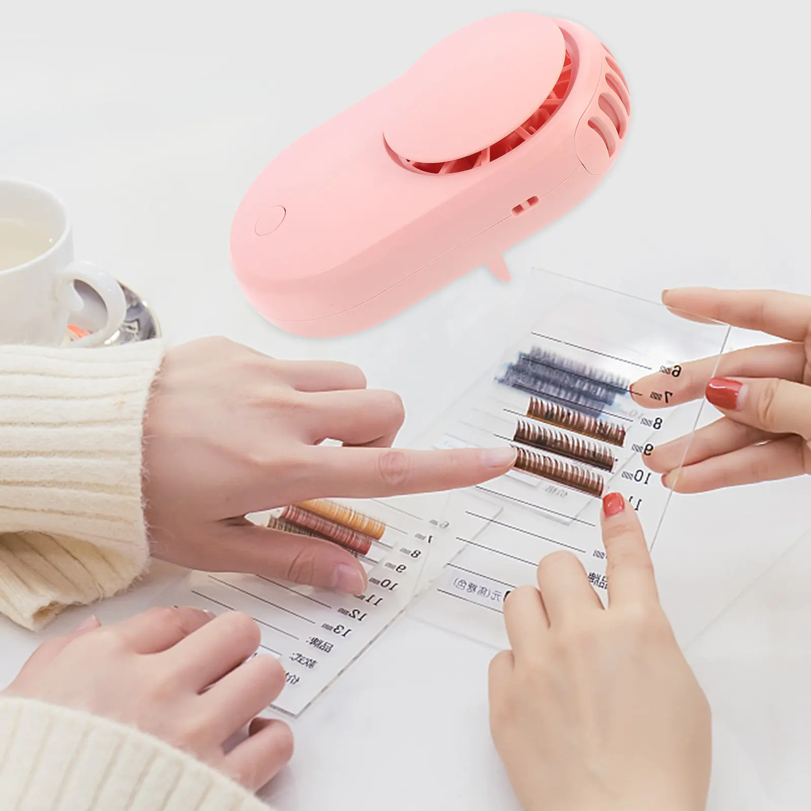 Compact USB Eyelash Blow Dryer Fan for Lash Extensions Cooling Soothing Eye Comfort Portable Mini Fan Travel Outdoor Sports Use
