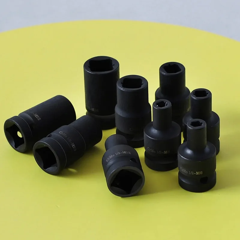 ชุดบล็อกขันหัวจับ 9 ชิ้น ทำจากเหล็กโครเมียมโมลิบดีนัม ขนาด 1/2 นิ้ว สำหรับประแจไฟฟ้า ประแจลม และประแจมือ