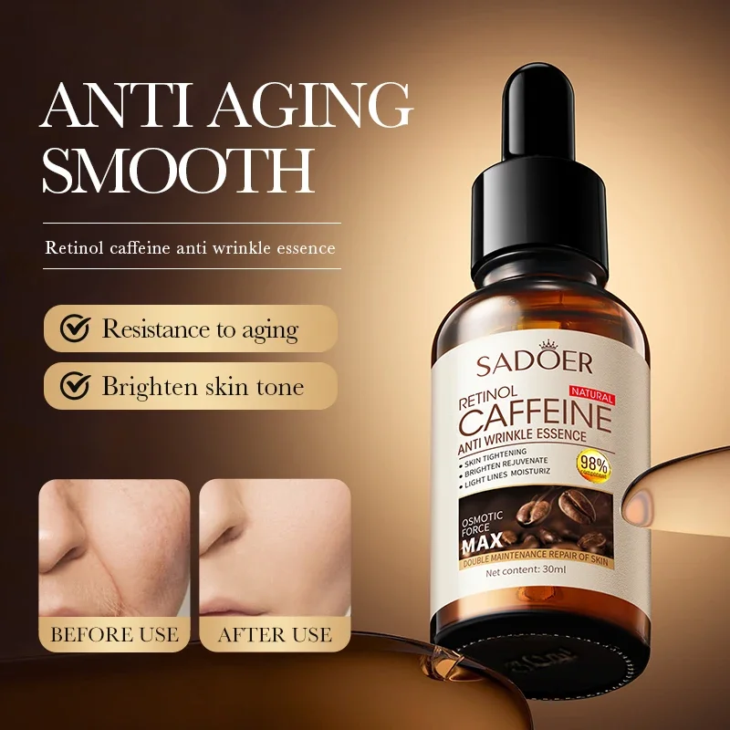 Retinol Coffee Anti Wrinkle Serum Hydrating Moisturizing Facial Essence Reduce Fine Lines Firming Repair Skin Care Solution