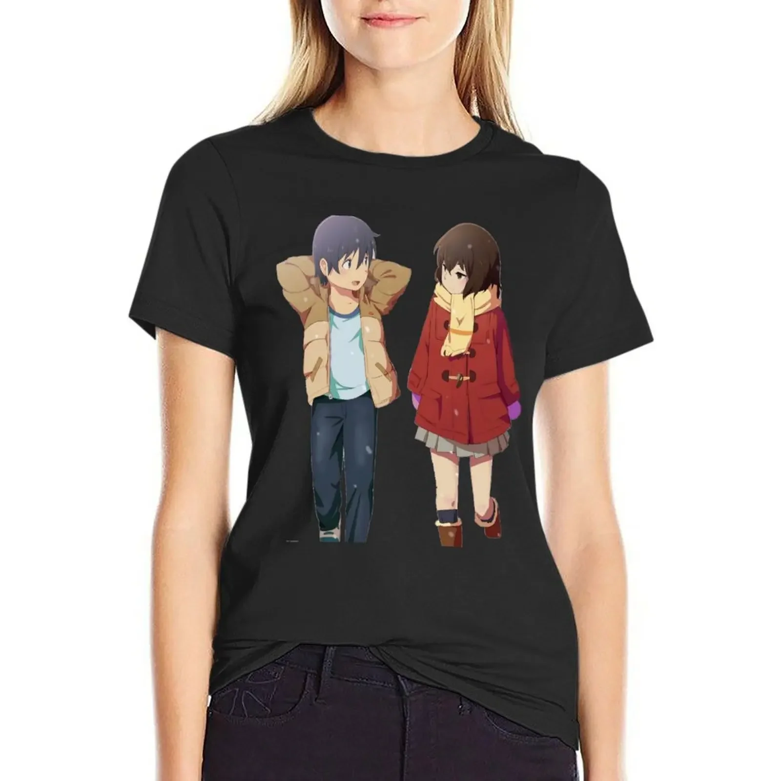 

Kayo and Saturo fan art : Erased T-Shirt anime sweat oversized tops for Women