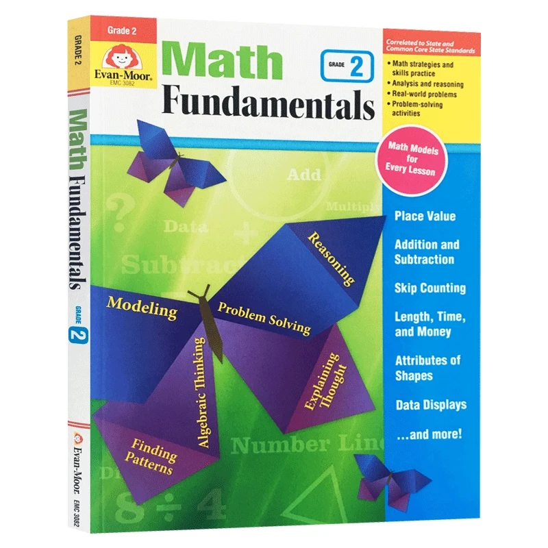 

Evan-Moor Math Fundamentals, Grade 2 Workbook,aged 6 7 8 9, English book 9781629383286