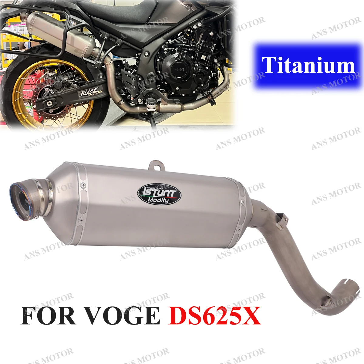 

Titanium For VOGE DS625X ALL YEARS Motorcycle Exhaust Tail Pipe Slip On DS625X Exhaust