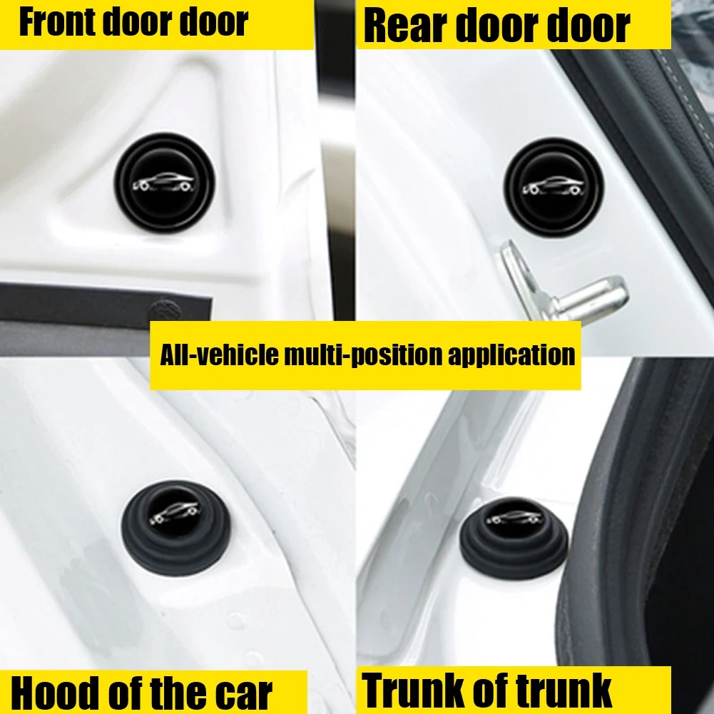 Anti-Collision Silicone Pad Car Door Closing Anti-Shock Protection Soundproof Silent Buffer Stickers Gasket Black