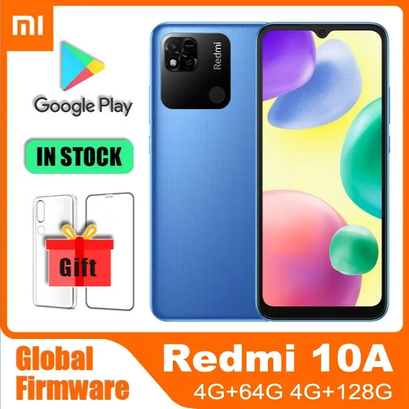 Xiaomi-smartphone, Redmi 10A, 4 Go, 64 Go, Android, téléphone d'occasion, version internationale